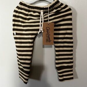 Childhoods Striped Knit Kids Pants - Brown & Cream